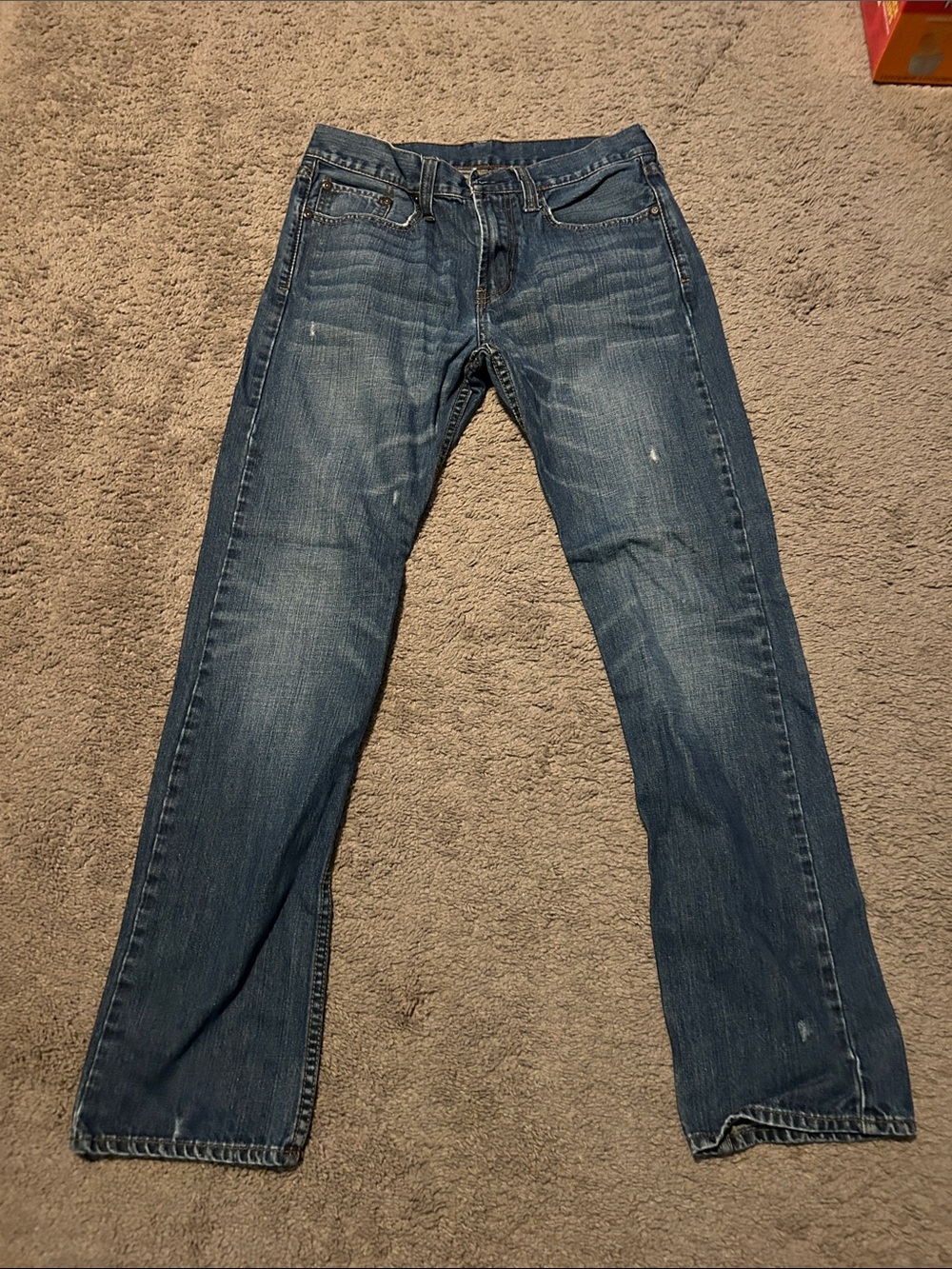 Bullhead Men's Washed Blue Straight Jeans
